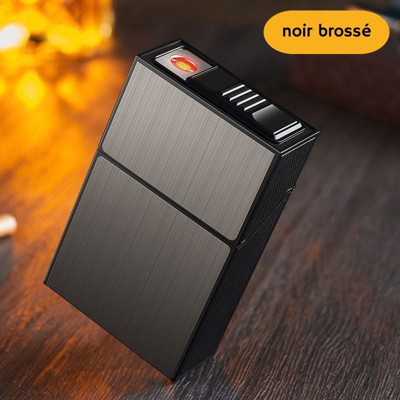 Étui à Cigarettes 2 en 1 avec Allume-Cigare Intégré - Rechargeable